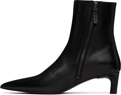 Marsèll Aculeo Basalt Pointed-toe Kitten-heel Boots In Black