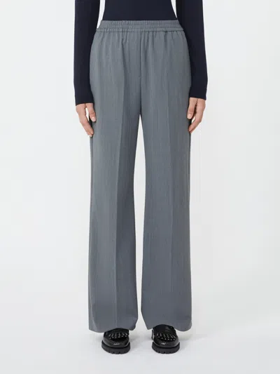 Weekend Max Mara Wool Gabardine Trousers In Gray
