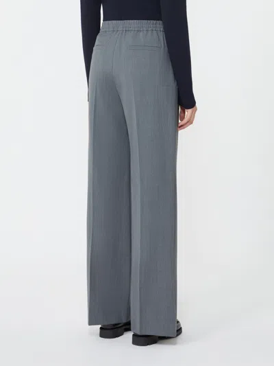 Weekend Max Mara Wool Gabardine Trousers In Gray