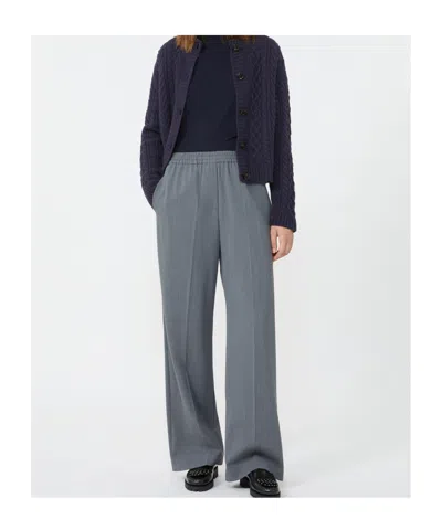 Weekend Max Mara Wool Gabardine Trousers In Gray