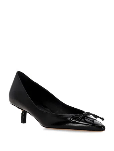 Jacquemus Pointed Toe Pumps Bow Detail In Black