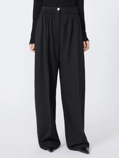 Sportmax Wide-leg Trousers Double Waistband In Black