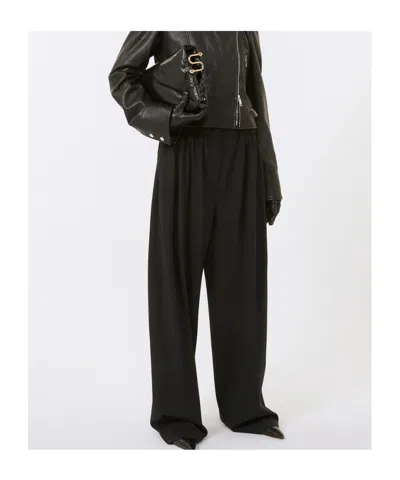 Sportmax Wide-leg Trousers Double Waistband In Black
