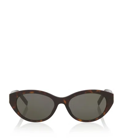 Saint Laurent Womens Brown Slm148 Cat Eye-frame Acetate Sunglasses In Multi