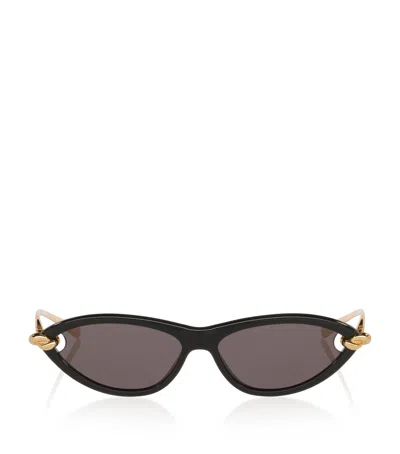 Bottega Veneta Womens Black Bv1390s Cat-eye Acetate Sunglasses In Gold