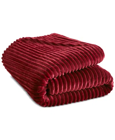 Arch Studio Ribbed Plush Blanket, Full/queen, Macy's Exclusive In Red