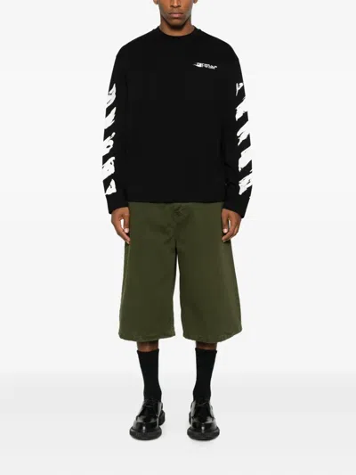 Off-white Ink Arrow 90 S Cotton Long Sleeve T-shirt In Black