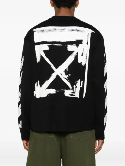 Off-white Ink Arrow 90 S Cotton Long Sleeve T-shirt In Black