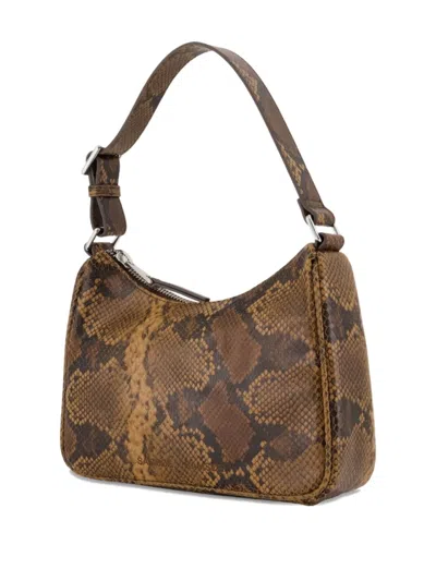 Samsoe & Samsoe Compact Snakeskin Pattern Shoulder Bag In Brown