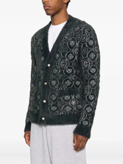 Casablanca Monogram Cardigan In Black