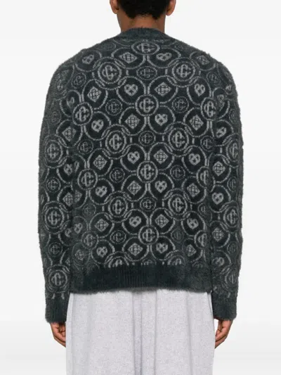 Casablanca Monogram Cardigan In Black