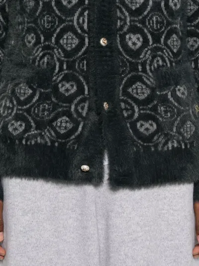 Casablanca Monogram Cardigan In Black