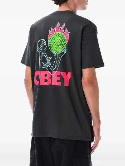 Obey Golden Goose Women Black Leather Bag In Black