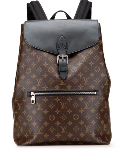 Pre-owned Louis Vuitton 2015 Monogram Macassar Palk Backpack In Black