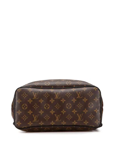 Pre-owned Louis Vuitton 2015 Monogram Macassar Palk Backpack In Black