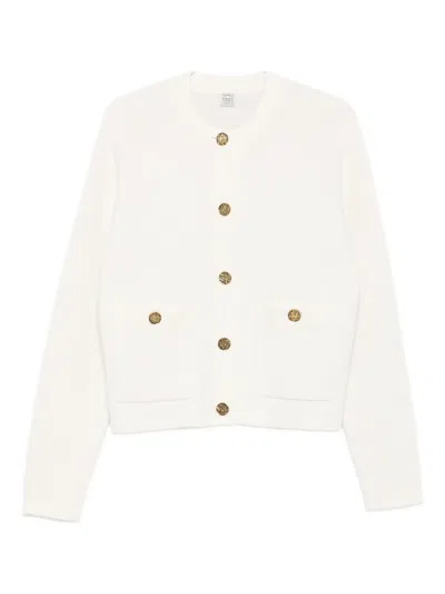 Totême Patch-pocket Buttoned Cardigan In White