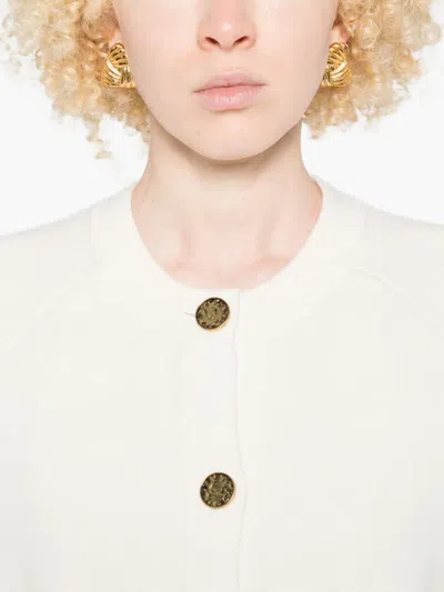 Totême Patch-pocket Buttoned Cardigan In White