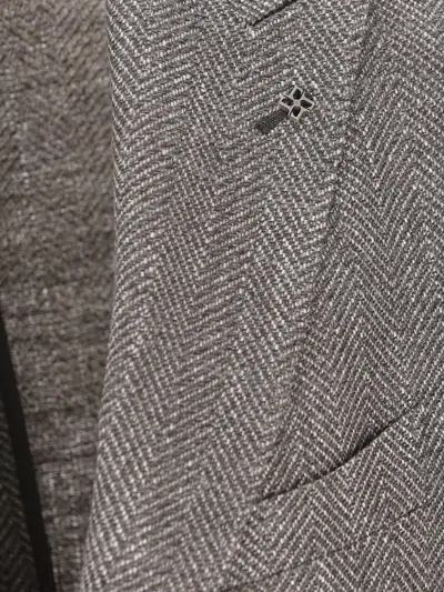Tagliatore Herringbone-pattern Blazer In Gray