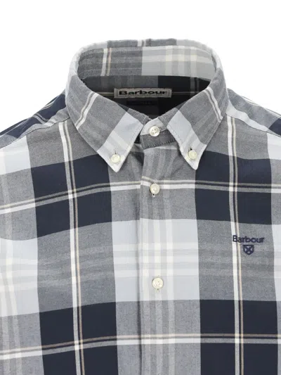 Barbour Checked Embroidered Shirt In Blue