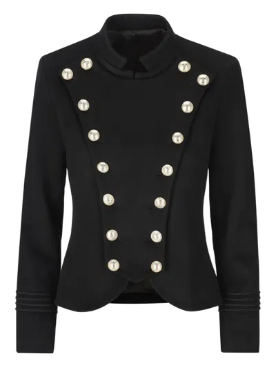 Il Tabarro Buttoned Fitted Jacket In Black