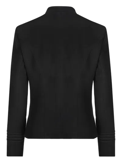 Il Tabarro Buttoned Fitted Jacket In Black