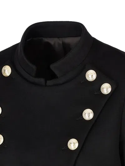 Il Tabarro Buttoned Fitted Jacket In Black