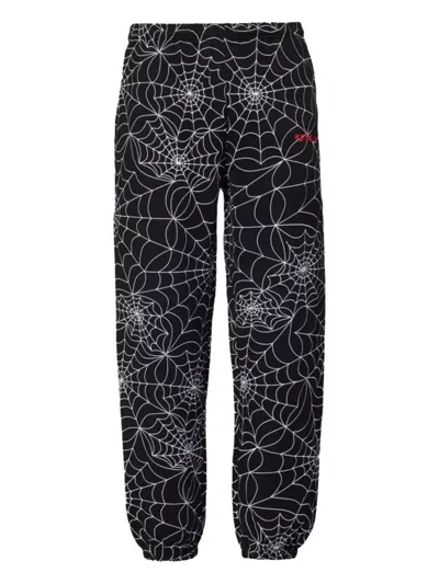 Sp5der Spiderweb-pattern Sweatpants In Black