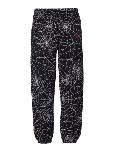 Sp5der Spiderweb-pattern Sweatpants In Black