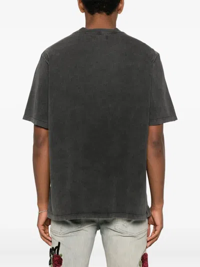 Amiri Black Crewneck Logo T-shirt In Black