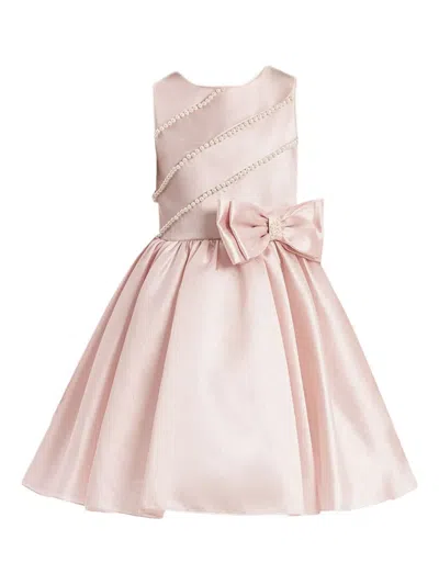 Dress & Fleur Pearl-embellished Bow Dress In Pink