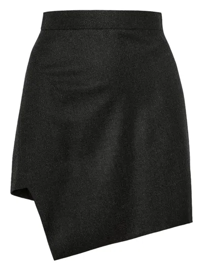 Vivienne Westwood Mini Infinity Skirt Metallic Brushed Wo. Charcoal 46 Women In Gray