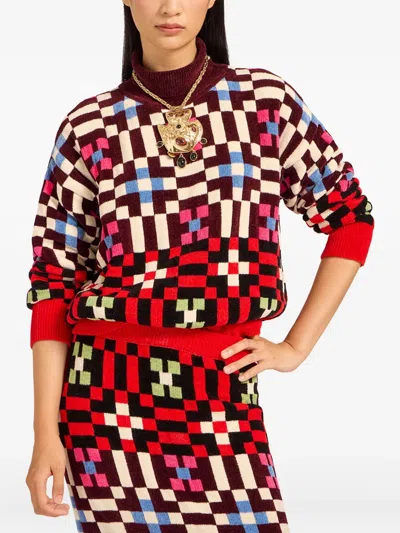 La Doublej Geometric-pattern Sweater In Multi