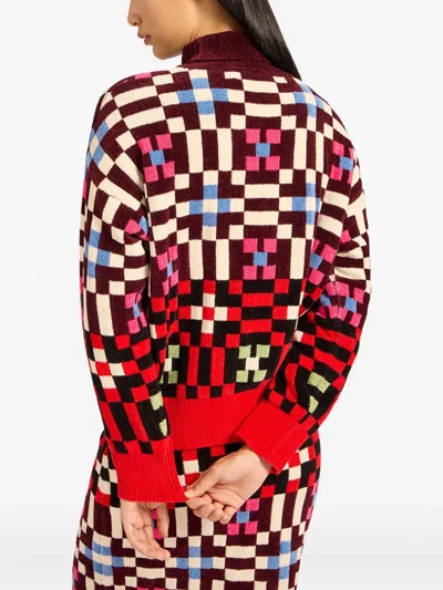 La Doublej Geometric-pattern Sweater In Multi