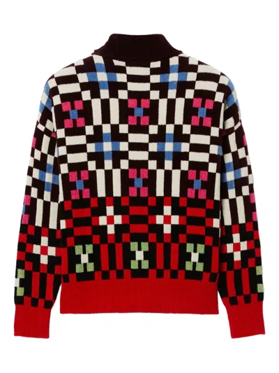 La Doublej Geometric-pattern Sweater In Multi
