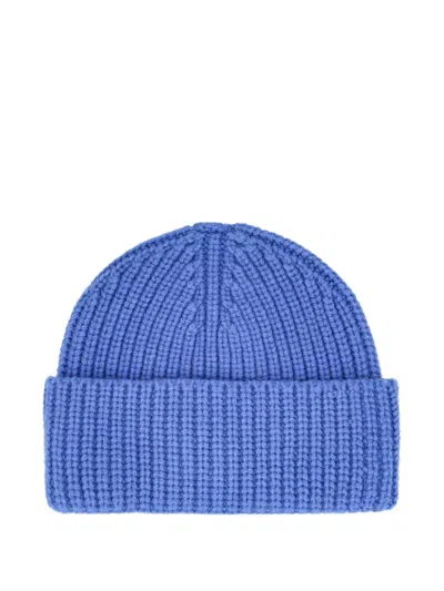 Giada Benincasa Ribbed-knit Logo-patch Beanie Hat In Blue