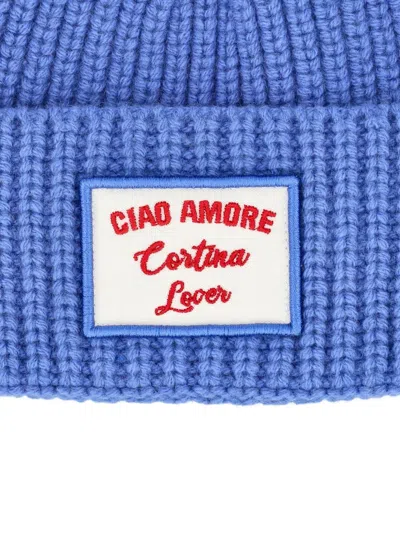Giada Benincasa Ribbed-knit Logo-patch Beanie Hat In Blue