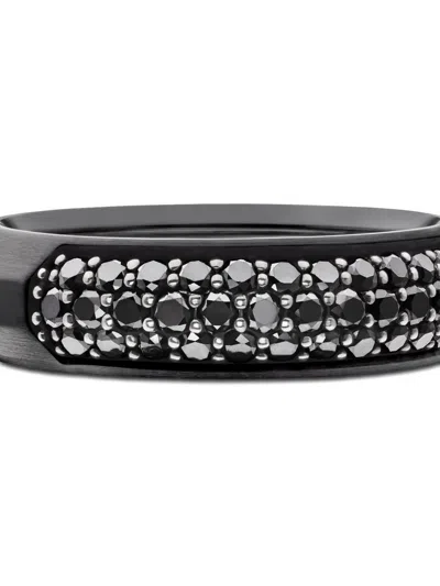 David Yurman Titanium Black Diamond Ring In Black