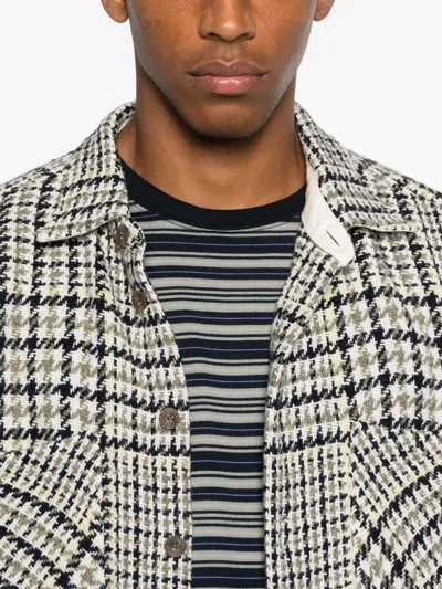 Maison Labiche Houndstooth Check Shirt In Neutral