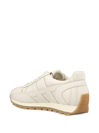 Hogan Embossed-logo Leather Sneakers In Neutral