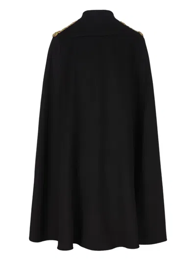 Il Tabarro Double-breasted Cape In Black