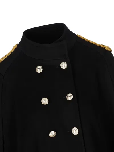 Il Tabarro Double-breasted Cape In Black