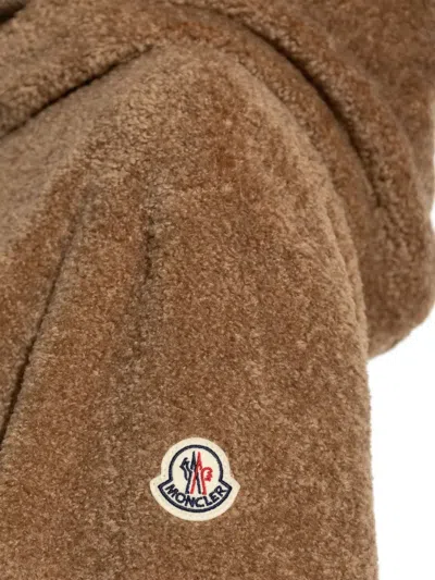 Moncler Reversible Jacket With Drawstring Hood And Logo Patch On The Sleeve In Brown