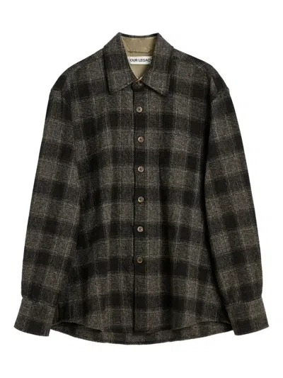 Our Legacy Mens Above Oakland Low Twist Check Shirt In Black