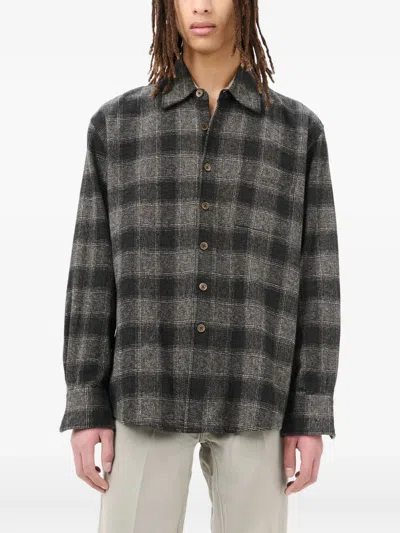 Our Legacy Mens Above Oakland Low Twist Check Shirt In Black