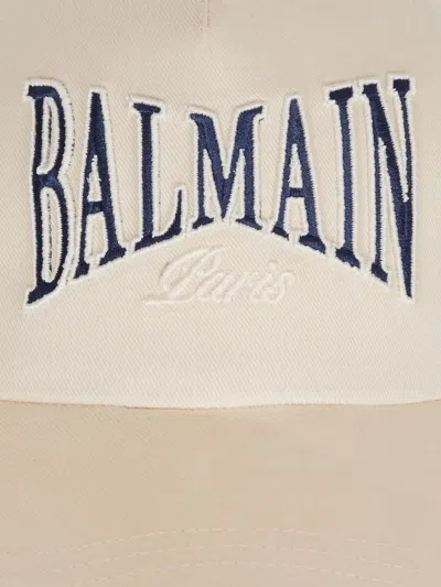 Balmain Embroidered-logo Baseball Cap In Neutral