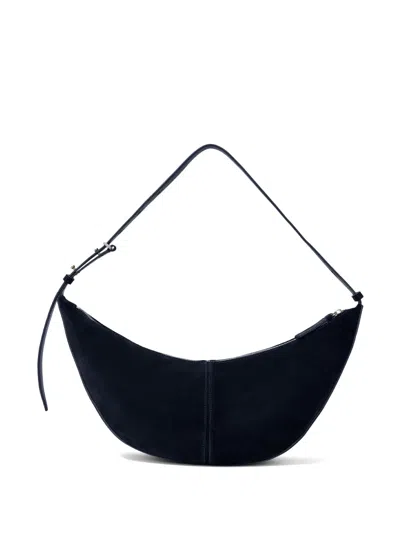 Proenza Schouler Slide Crescent-shaped Suede Shoulder Bag In Blue