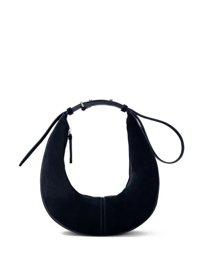 Proenza Schouler Slide Crescent-shaped Suede Shoulder Bag In Blue