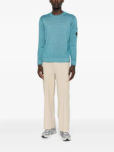 C.p. Company Crew-neck Lens-pocket Sweater In Multi