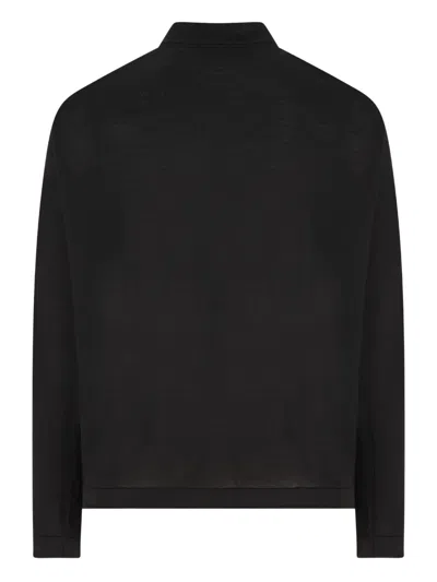 Massimo Osti Studio Long-sleeved Polo Shirt In Black