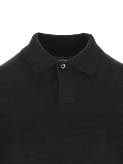 Massimo Osti Studio Long-sleeved Polo Shirt In Black